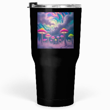 Discover Neon Mushroom Forest – Psychedelic Minimalist Tumblers 30 Oz