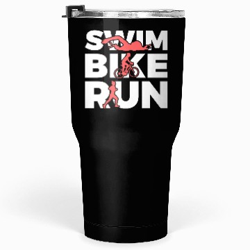 Discover Swim Bike Run Repeat Tumblers 30 Oz