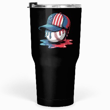 Discover Patriotic Baseball Dripping Flag Hat Tumblers 30 Oz