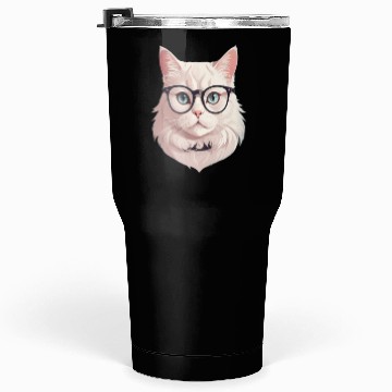 Discover Nerdy cat with large glasses Tumblers 30 Oz