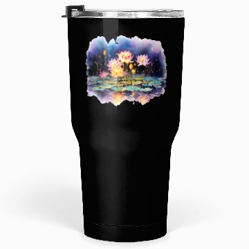 Discover Retro Zen Lotus Firefly Night Tumblers 30 Oz