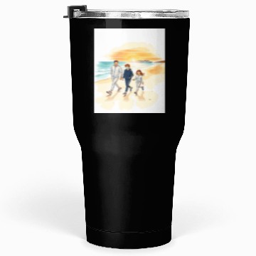 Discover family walking along the beach. Tumblers 30 Oz