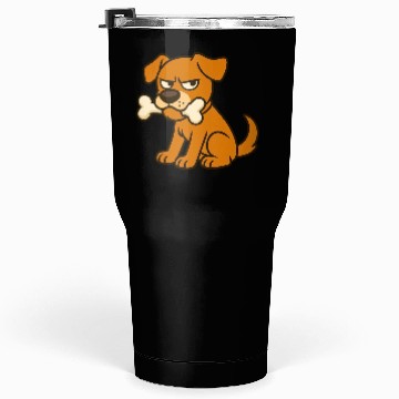 Discover Grumpy Dog with Bone – Cute Cartoon Style Tumblers 30 Oz