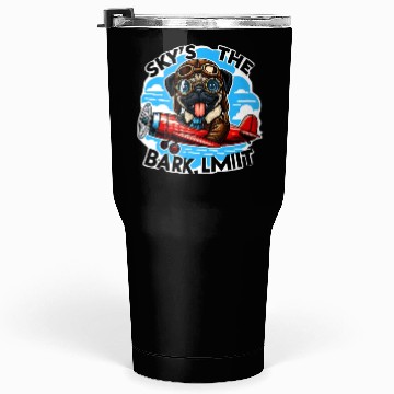 Discover Pug Pilot Bark Limit Cartoon Aviation Design Tumblers 30 Oz