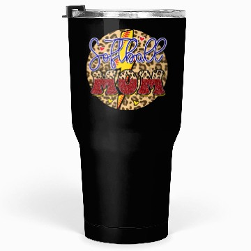 Discover Leopard Glitter Softball Mom Lightning Tumblers 30 Oz