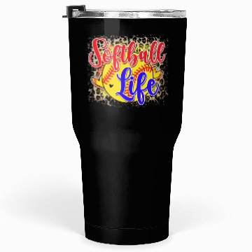 Discover Softball Life Leopard Print Grunge Tumblers 30 Oz