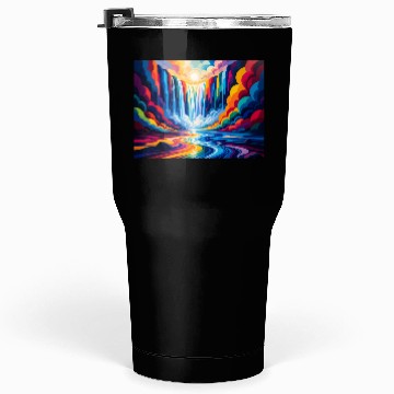 Discover Vibrant Rainbow Waterfall & River Tumblers 30 Oz