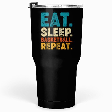 Discover Eat Sleep Basketball Repeat Retro Vintage Tumblers 30 Oz