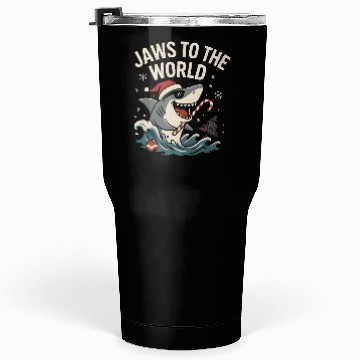 Discover Jaws to the World – Christmas Shark Attack Tumblers 30 Oz