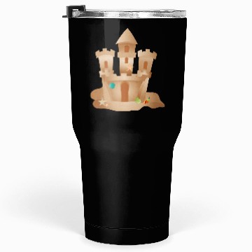 Discover Sandcastle with Shells and Starfish on the Beach Tumblers 30 Oz