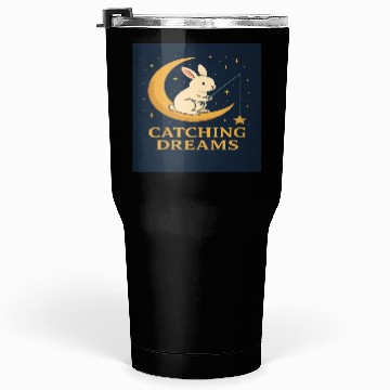 Discover Charming Bunny Moon Dream Illustration Tumblers 30 Oz
