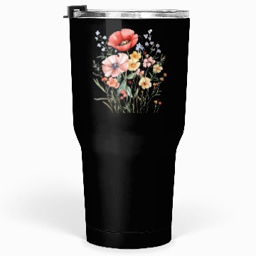 Discover Watercolor Wildflower Bouquet Tumblers 30 Oz