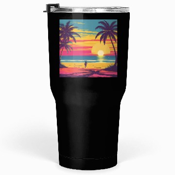 Discover Tropical Sunset Beach Scene Tumblers 30 Oz