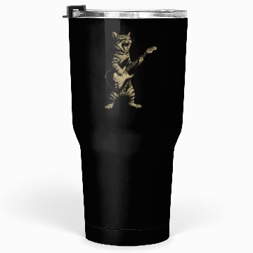 Discover Roaring Cat Guitar Punk Art Tumblers 30 Oz