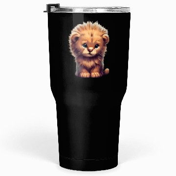 Discover Majestic Lion Cub Illustration Tumblers 30 Oz