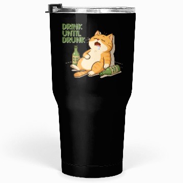 Discover Humorous Cat Drinking Alcohol Meme Design Tumblers 30 Oz