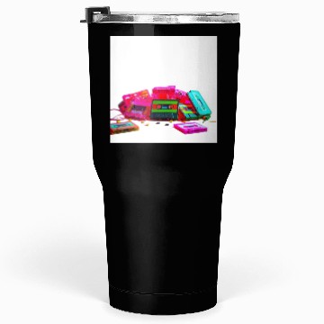 Discover Vibrant Retro Cassette Tape Pattern Tumblers 30 Oz