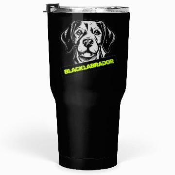 Discover Black Labrador Portrait Illustration Tumblers 30 Oz
