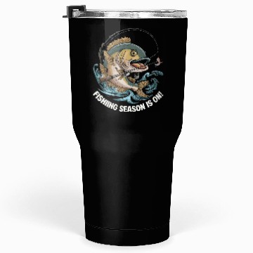 Discover Fishing Fish with Hook and Water Splash Tumblers 30 Oz