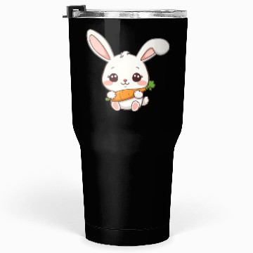 Discover Cute Bunny with Carrot Illustration Tumblers 30 Oz