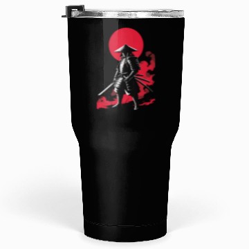 Discover Samurai Warrior with Red Sun Backdrop Tumblers 30 Oz