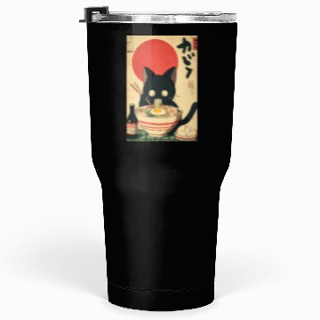 Discover Ramen Cat Retro Poster Tumblers 30 Oz