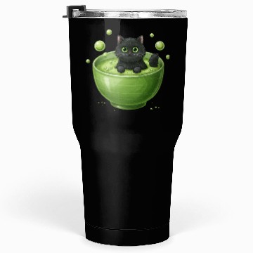 Discover Black Cat in Green Tea Bubble Bath Tumblers 30 Oz