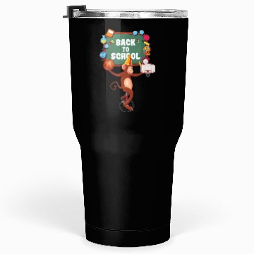 Discover Funny Back to School Monkey Sign Tumblers 30 Oz Design
