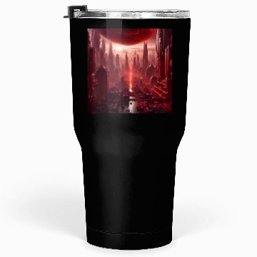 Discover Red Megapolis City On Alien Planet Sci-Fi Topic Tumblers 30 Oz