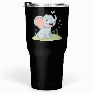 Discover Cute Elephant with Butterfly Wings Tumblers 30 Oz