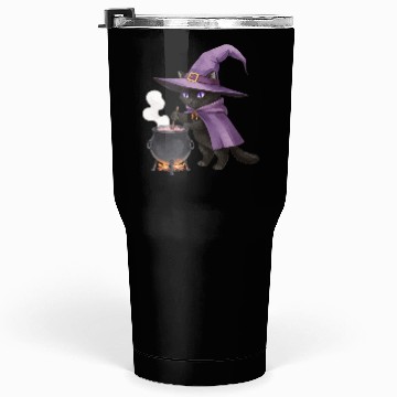 Discover Enchanted Black Cat Witch Illustration Tumblers 30 Oz