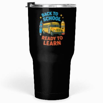 Discover Back to School Bus Cartoon Design Tumblers 30 Oz