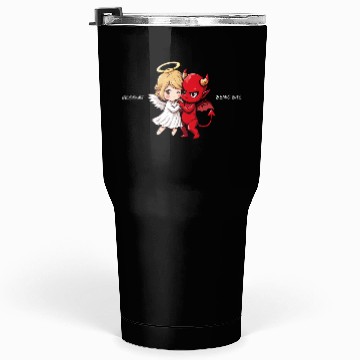 Discover Heavenly Angel vs Devil Cartoon Design Tumblers 30 Oz