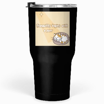 Discover Peaceful Cat Relaxation Illustration Tumblers 30 Oz