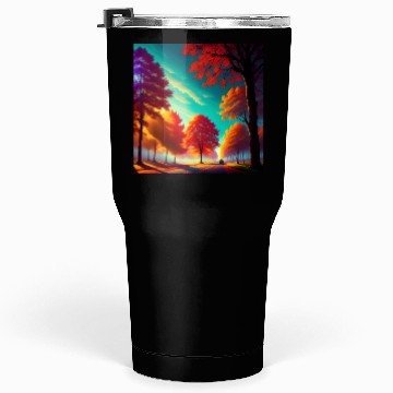 Discover Vivid Autumn Tree Landscape Tumblers 30 Oz