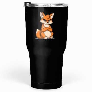 Discover Grumpy cartoon Fox with serious expression Tumblers 30 Oz
