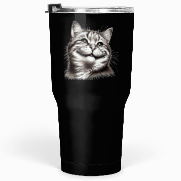 Discover Joyful Cat Illustration for Apparel Tumblers 30 Oz