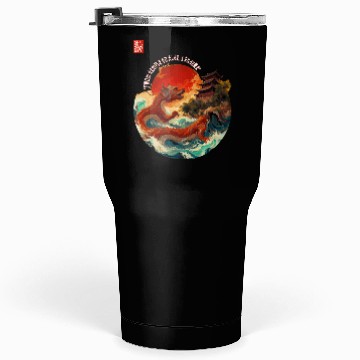 Discover Japanese Dragon and Pagoda Sunset Art Tumblers 30 Oz