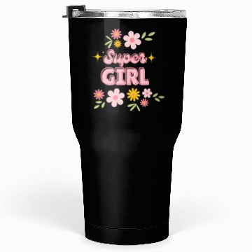 Discover Super Girl Floral Sparkle Design Tumblers 30 Oz