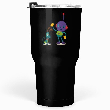 Discover Colorful Robot and Dog Cartoon Design Tumblers 30 Oz