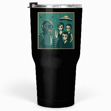 Discover Retro Sci-Fi Alien Encounter Design Tumblers 30 Oz