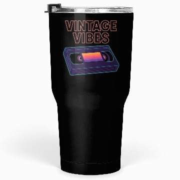 Discover Vintage Cassette Tape Neon Design Tumblers 30 Oz