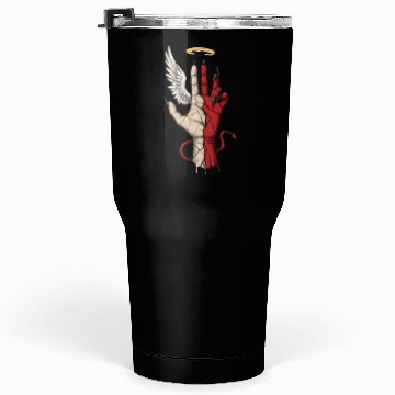 Discover Divine Demonic Hand with Angel and Devil Tumblers 30 Oz