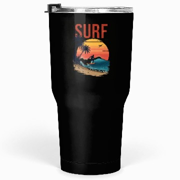 Discover Sunset Surfing Beach Scene Tumblers 30 Oz