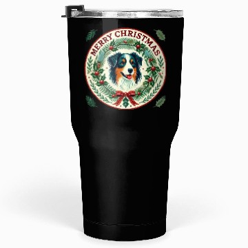 Discover Merry Christmas Australian Shepherd Tumblers 30 Oz