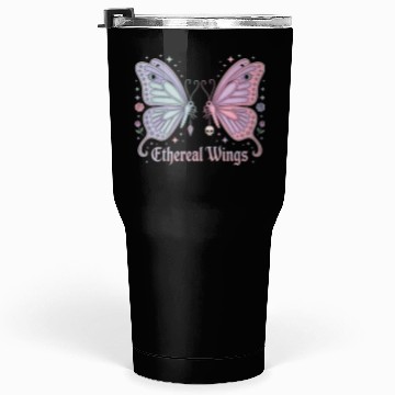 Discover Pastel Goth Two Butterflies Aesthetic Gothic Desig Tumblers 30 Oz