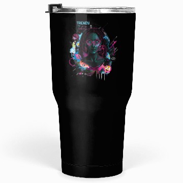 Discover Neon Cyberpunk Female Digital Art Tumblers 30 Oz