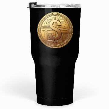 Discover Golden Bitcoin Design Tumblers 30 Oz