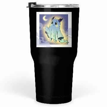 Discover Cute Ghost Bat Under Moon Scene Tumblers 30 Oz