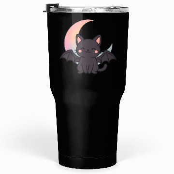 Discover Cute Bat and Moon Illustration Tumblers 30 Oz
